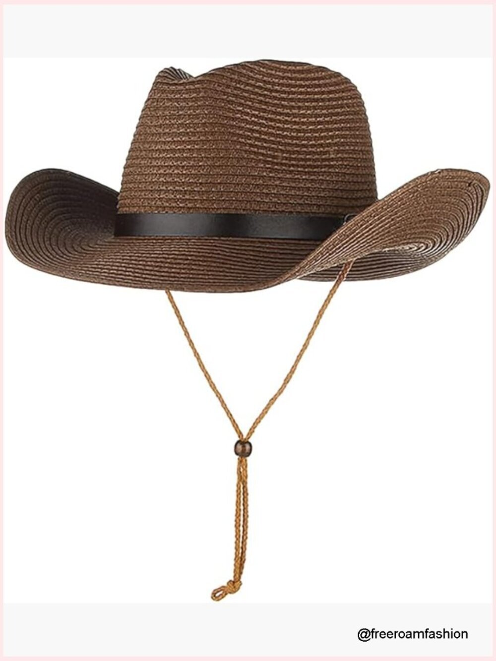 Classic Cowboy Straw Hat with Wide Brim Foldable Sun Hat